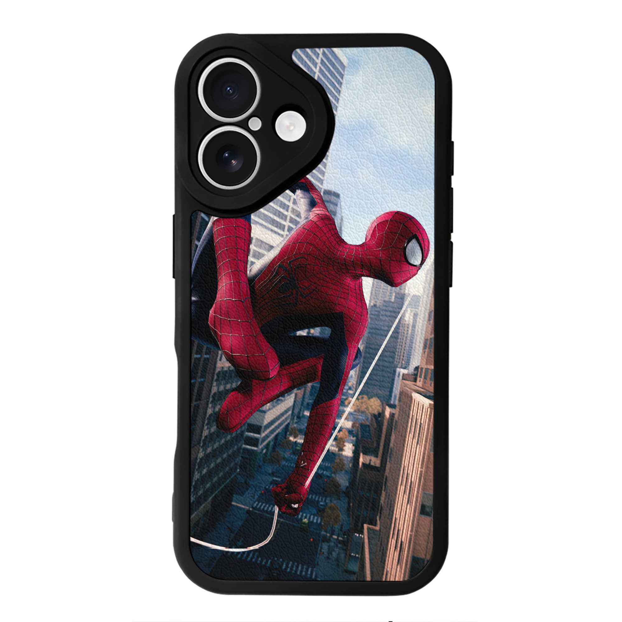 （画像用） Spider Man スパイダーマン 【iPhone 16シリーズ対応】シリコンスマホケース（レザー調） 材質：シリコン